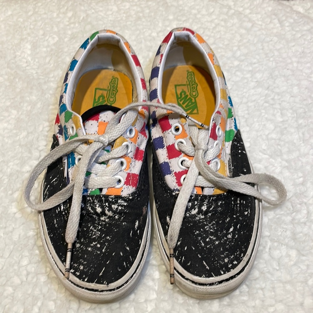 Vans Crayola rainbow checkered shoes